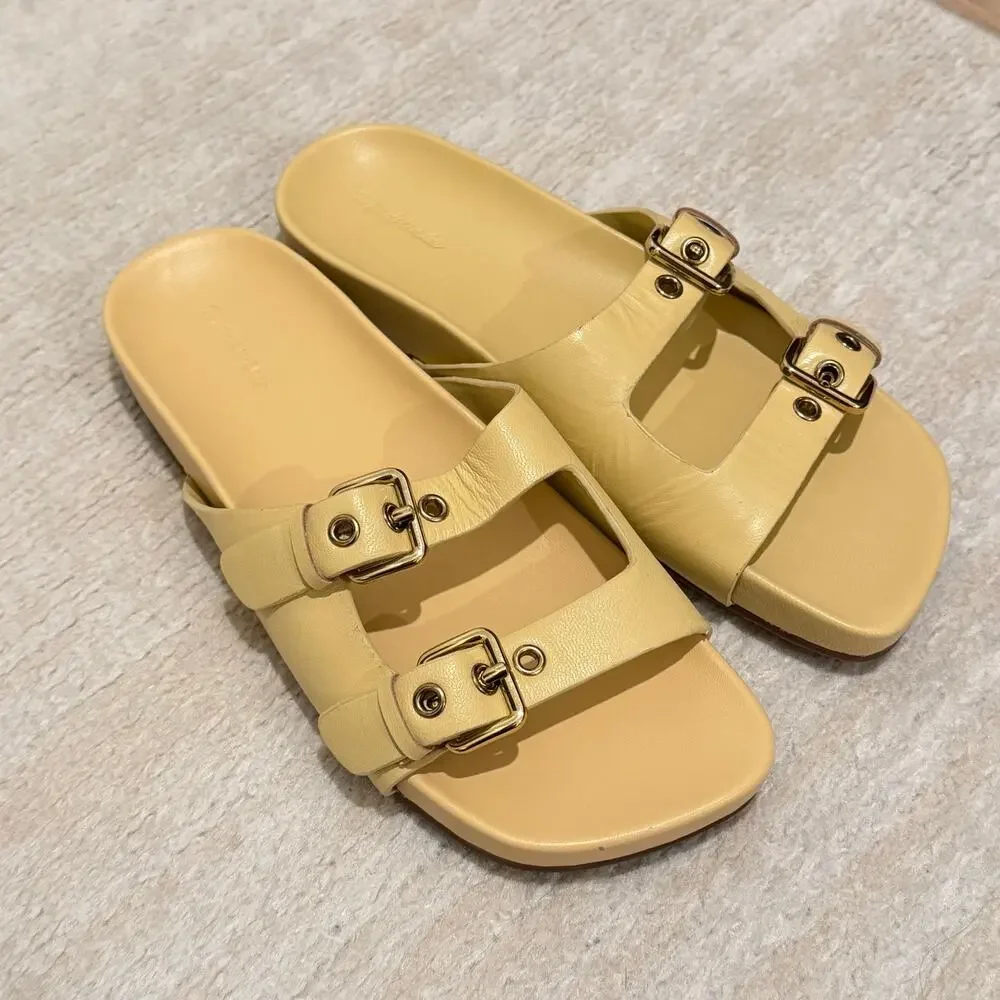 NEW Madewell The Cambrea Double-Strap Sandal in Yellow Clay Size 7